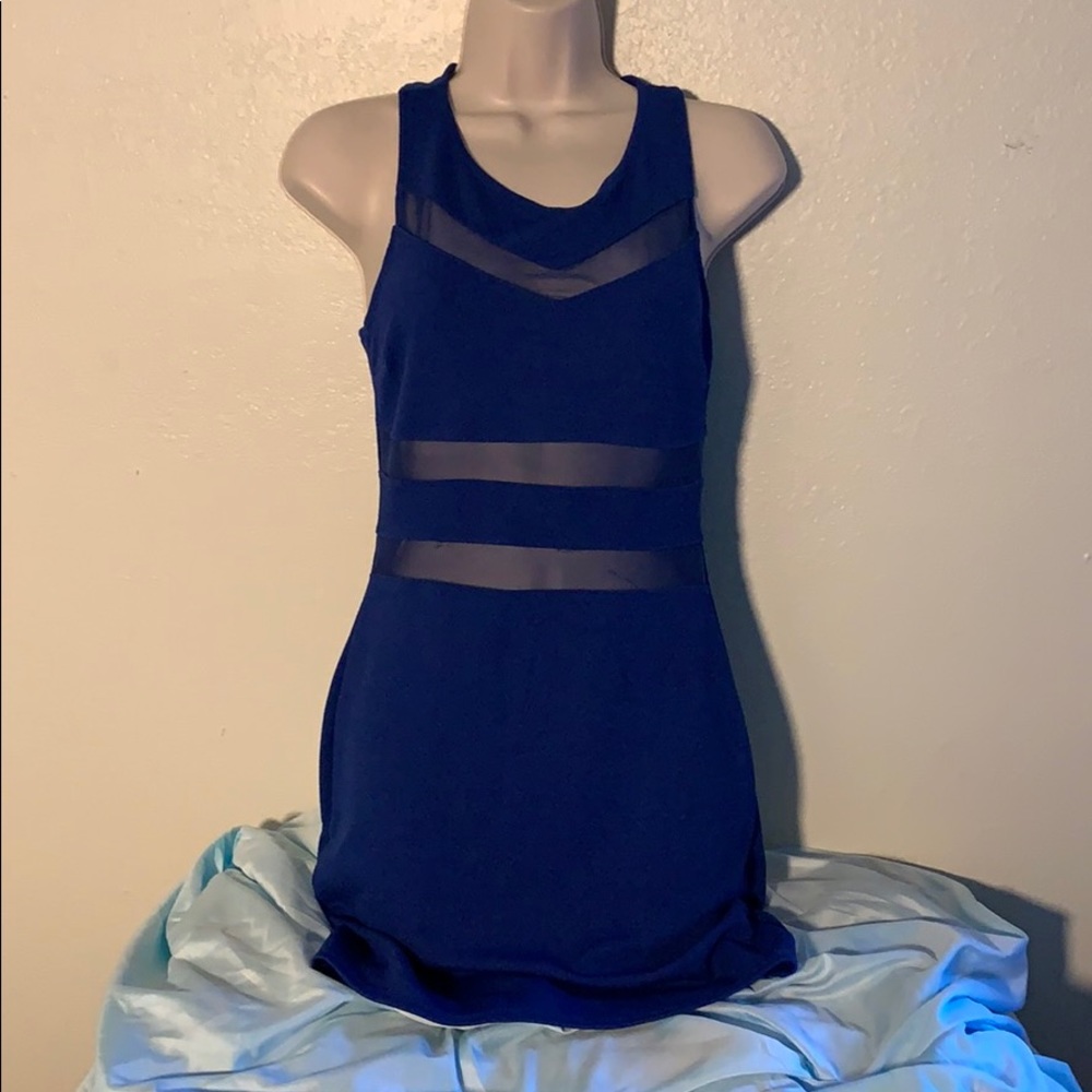 Bodycon summer mini dress with sheer panels